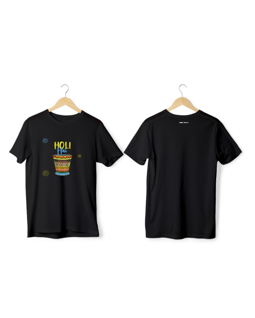 Greys&Blues Rangotsav Pima Round Neck T-Shirt - Black